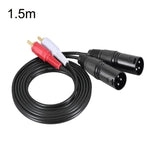Câble Audio Équilibré 2RCA vers 2XLR Canon pour Haut-Parleur, 0,5m, 1m, 1,5m, 3m