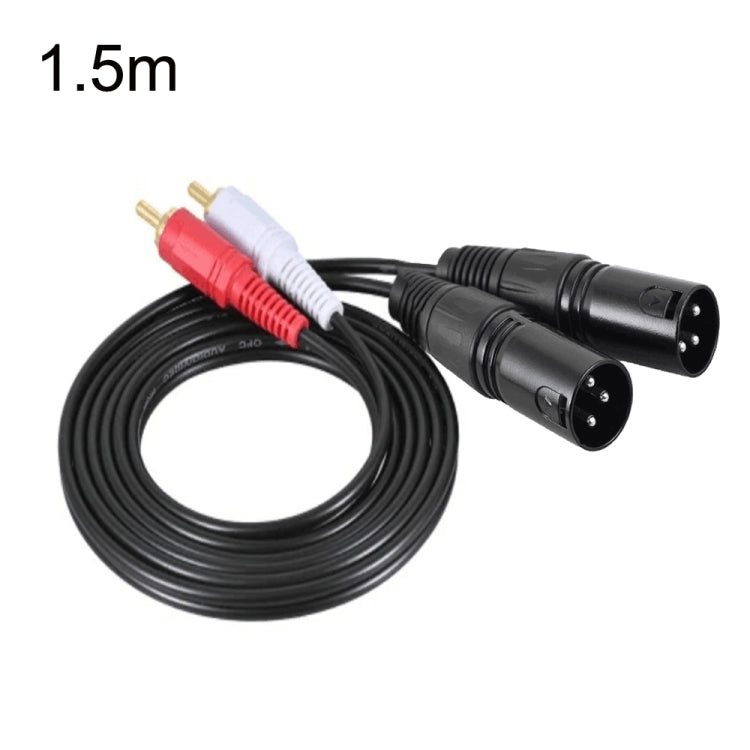 Câble Audio Équilibré 2RCA vers 2XLR Canon pour Haut-Parleur, 0,5m, 1m, 1,5m, 3m