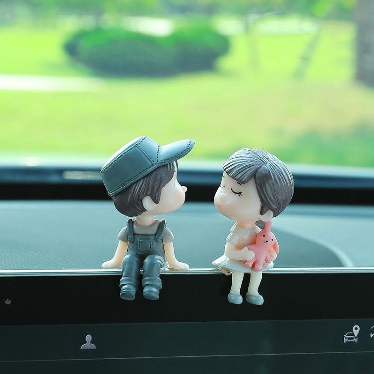 Car Ornament Ornament Lovely Kissing Couple Doll, Color:, Blue, Gray, Reading, Clever, Blue+Balloon, Blue+Blue White Balloon, Gray+Balloon, Gray+Gray Balloon, Reading+Balloon, Clever+Balloon, Stool Blue Couple, Stool Gray Couple, Stool Reading Couple  ...
