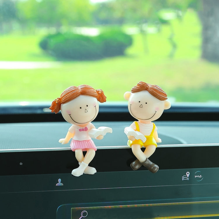 Car Ornament Ornament Lovely Kissing Couple Doll, Color:, Blue, Gray, Reading, Clever, Blue+Balloon, Blue+Blue White Balloon, Gray+Balloon, Gray+Gray Balloon, Reading+Balloon, Clever+Balloon, Stool Blue Couple, Stool Gray Couple, Stool Reading Couple  ...