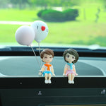 Car Ornament Ornament Lovely Kissing Couple Doll, Color:, Blue, Gray, Reading, Clever, Blue+Balloon, Blue+Blue White Balloon, Gray+Balloon, Gray+Gray Balloon, Reading+Balloon, Clever+Balloon, Stool Blue Couple, Stool Gray Couple, Stool Reading Couple  ...