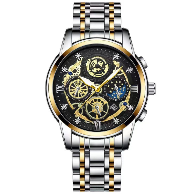 Montre quartz multifonction étanche creuse lumineuse BINBOND 4010