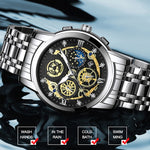 Montre quartz multifonction étanche creuse lumineuse BINBOND 4010