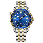 Montre quartz sportive étanche lumineuse 30m BINBOND B2820 pour homme, acier blanc surface noire, acier blanc surface blanche, acier blanc surface bleue, or intermédiaire surface noire, or intermédiaire surface bleue, acier noir surface noire blanche