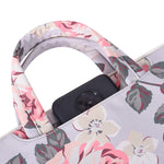 Housse d'ordinateur portable motif rose blanche H40-B01 avec poignée, 12 pouces, 13 pouces, 14 pouces, 15 pouces