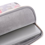 Housse d'ordinateur portable motif rose blanche H40-B01 avec poignée, 12 pouces, 13 pouces, 14 pouces, 15 pouces