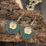 Boucles d'oreilles vintage bohèmes à deux couches, tournesol, EA584