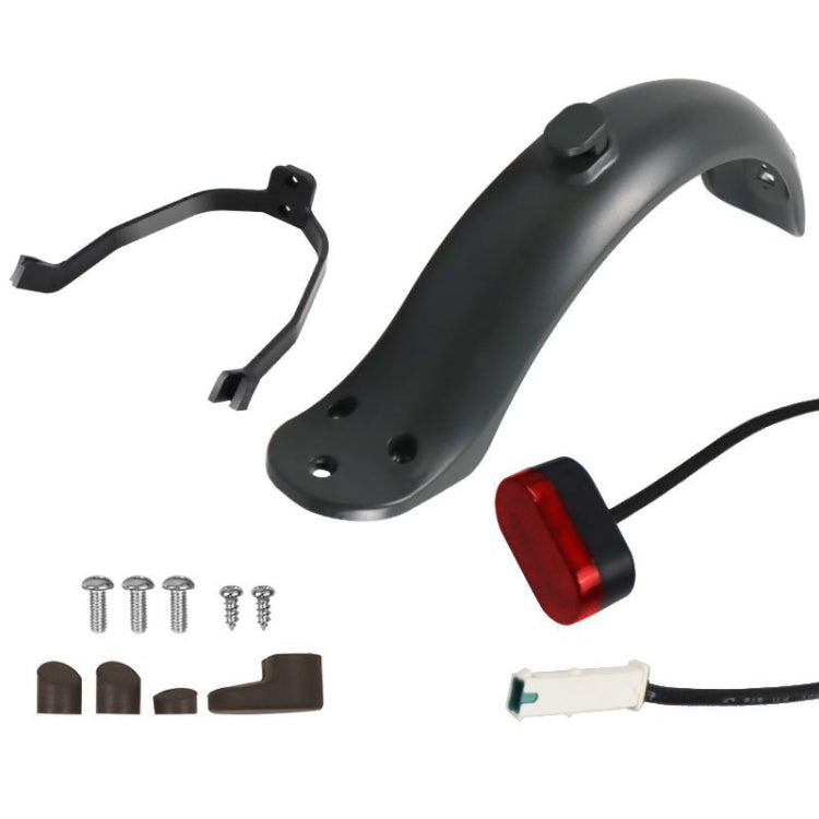 Accessoires pour trottinette électrique Xiaomi M365, garde-boue+support+feu arrière, noir avec clé, noir sans clé