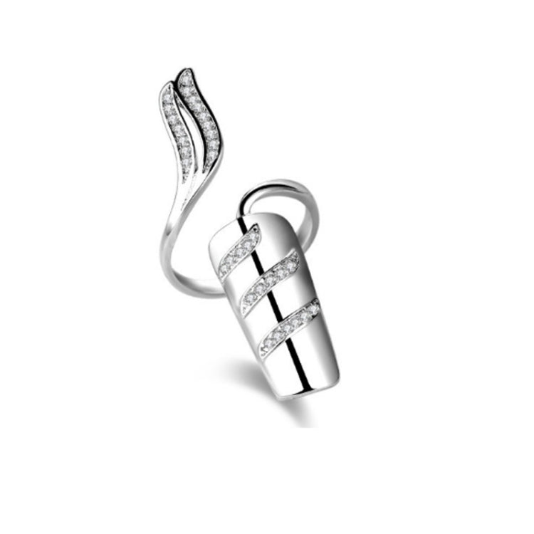 Bague ouverte à ongles en diamant, couleur : or petit doigt, argent index, argent majeur, argent annulaire, argent petit doigt, or index, or majeur, or annulaire, or petit doigt