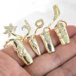 Bague ouverte à ongles en diamant, couleur : or petit doigt, argent index, argent majeur, argent annulaire, argent petit doigt, or index, or majeur, or annulaire, or petit doigt