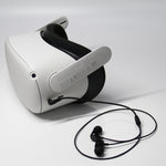 Casque intra-auriculaire VR pour Meta Quest 2 avec écouteurs en aluminium 3,5 mm coudés