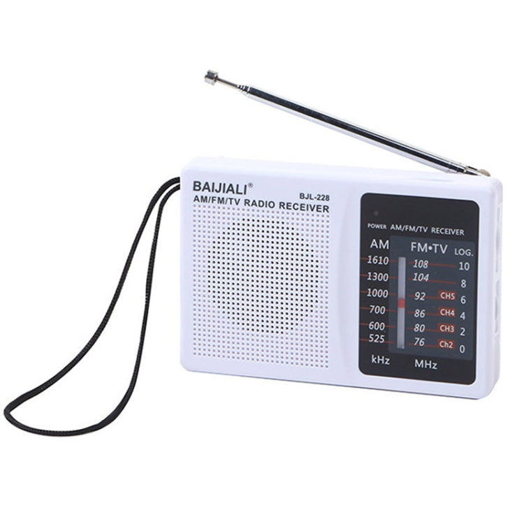 Radio FM AM Portable Rétro BAIJIALI BJL228 à Deux Bandes avec Haut-Parleur Intégré, BJL228 Blanc, BJL228 Noir