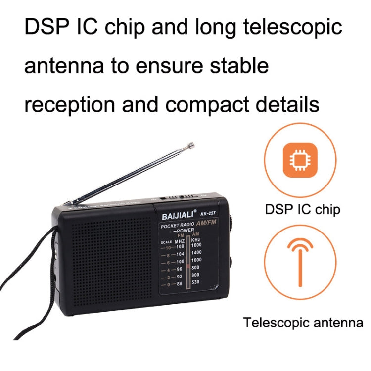 Radio FM AM Portable Rétro BAIJIALI BJL228 à Deux Bandes avec Haut-Parleur Intégré, BJL228 Blanc, BJL228 Noir