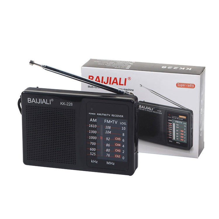 Radio FM AM Portable Rétro BAIJIALI BJL228 à Deux Bandes avec Haut-Parleur Intégré, BJL228 Blanc, BJL228 Noir