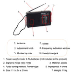 Radio FM AM Portable Rétro BAIJIALI BJL228 à Deux Bandes avec Haut-Parleur Intégré, BJL228 Blanc, BJL228 Noir