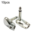 10pcs Connecteur de guitare angle droit 6,35mm, audio microphone amplificateur, Mono, Binaural