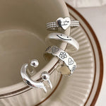 Bague combinée Happy Smile Face Love Wear, J3357, J3520, J2818, J3381, J3456, J1991, J3626, J3610, J3532, J3522, J3427, J3329, J2907, J2942, J3017, J3286, J3284, J2002, J2064