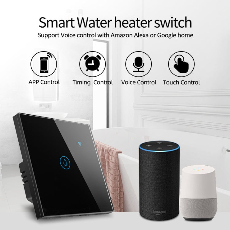 Interrupteur intelligent Tuya ZigBee 40A haute puissance pour chauffe-eau, lumière, climatiseur, minuterie, commande vocale à distance, ZigBee 40A blanc, ZigBee 40A noir