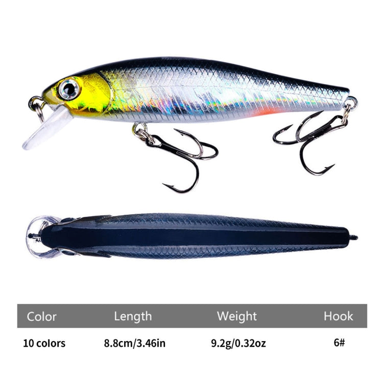 HENGJIA MI160 Leurre flottant Minno 8,8 cm 9 g, 10 couleurs, boîte de 10 couleurs, numéros 1 à 10