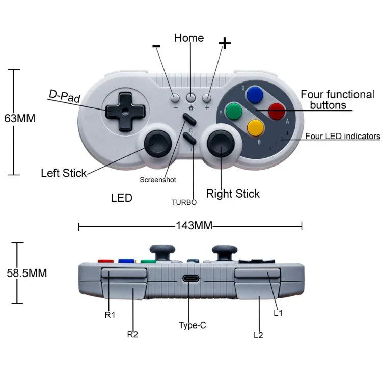 Manette sans fil à détection de mouvements 8580 pour Nintendo Switch Mini Console