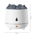Humidificateur à flamme simulée HS01 avec veilleuse, machine d'aromathérapie pour la maison, flamme simulée (blanc), flamme simulée (noir)