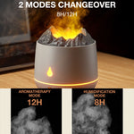 Humidificateur à flamme simulée HS01 avec veilleuse, machine d'aromathérapie pour la maison, flamme simulée (blanc), flamme simulée (noir)