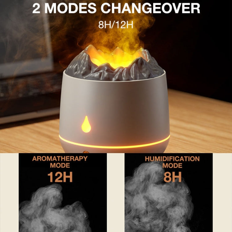 Humidificateur à flamme simulée HS01 avec veilleuse, machine d'aromathérapie pour la maison, flamme simulée (blanc), flamme simulée (noir)