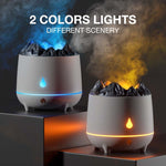 Humidificateur à flamme simulée HS01 avec veilleuse, machine d'aromathérapie pour la maison, flamme simulée (blanc), flamme simulée (noir)