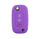 For Mercedes-Benz Smart Folding 2pcs 3 Button Silicone Key Case, Rose Red, Pink, Orange, Yellow, Apple Green, Sea Blue, Light Blue, Purple, White Gray, Black