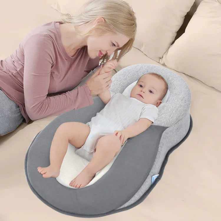 Oreiller d'allaitement pour bébé, oreiller d'inclinaison pour alimentation, anti-régurgitation, gris