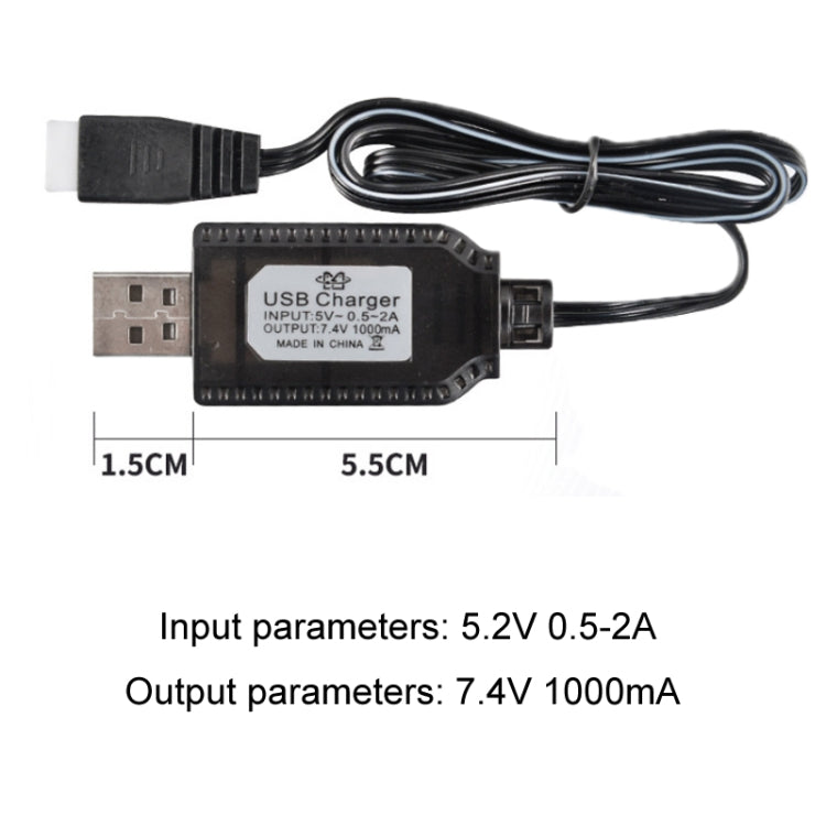 Chargeur de batterie lithium 7,4V accessoires pour avion jouet câble de données USB