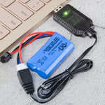 Chargeur de batterie lithium 7,4V accessoires pour avion jouet câble de données USB