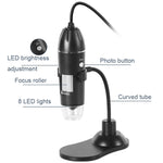 Microscope numérique A8 50X-1000X USB avec support de tuyau flexible et éclairage LED, microscope portable A8 50X-1000X