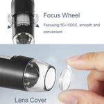 Microscope numérique A8 50X-1000X USB avec support de tuyau flexible et éclairage LED, microscope portable A8 50X-1000X