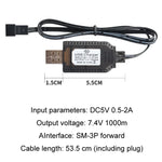 Câble de charge pour batterie au lithium avec prise USB et protection par puce intelligente 7,4 V