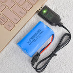 Câble de charge pour batterie au lithium avec prise USB et protection par puce intelligente 7,4 V