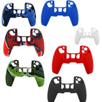 Pour manette PS5, étui de protection en silicone, blanc, noir, bleu camouflage, rouge camouflage, vert camouflage