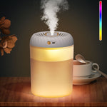 Humidificateur à double buse de 3000 ml avec affichage numérique temporisé et lumière d'ambiance colorée