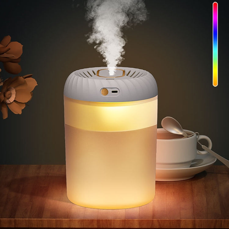 Humidificateur à double buse de 3000 ml avec affichage numérique temporisé et lumière d'ambiance colorée