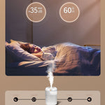 Humidificateur à double buse de 3000 ml avec affichage numérique temporisé et lumière d'ambiance colorée