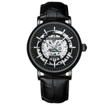Montre multifonction à quartz étanche avec cadran creux lumineux BINBOND B7872, acier noir-noir-blanc, acier blanc-noir-blanc, or complet-noir-or, cuir noir-noir-noir, cuir noir-blanc-noir, cuir noir-or complet-noir