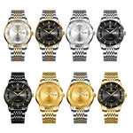 Montre étanche à quartz lumineuse BINBOND B2077 30M avec boucle papillon, bracelet acier pour homme