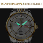 Montre étanche à quartz lumineuse BINBOND B2077 30M avec boucle papillon, bracelet acier pour homme