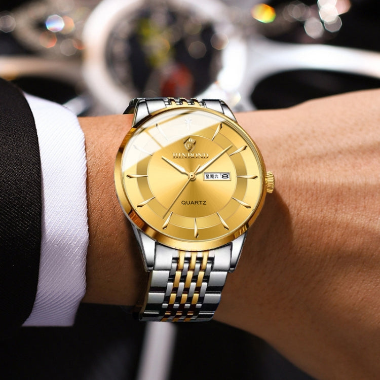 Montre étanche à quartz lumineuse BINBOND B2077 30M avec boucle papillon, bracelet acier pour homme