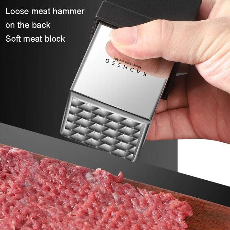 Kacheeg attendrisseur à viande en acier inoxydable, style : attendrisseur à viande double-face