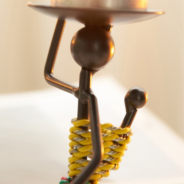 Ornement bougeoir en fer forgé rétro en forme d'homme, accessoires de décoration de table de restaurant, 21, 22, 23, 26