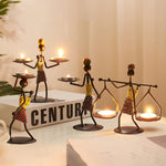 Ornement bougeoir en fer forgé rétro en forme d'homme, accessoires de décoration de table de restaurant, 21, 22, 23, 26