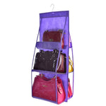 B05005 Sac de rangement suspendu double face à 6 poches en tissu non tissé, B05005 Violet, B05005 Noir, B05005 Gris, B05005 Rose Rouge, B05005 Vert, B05005 Bleu