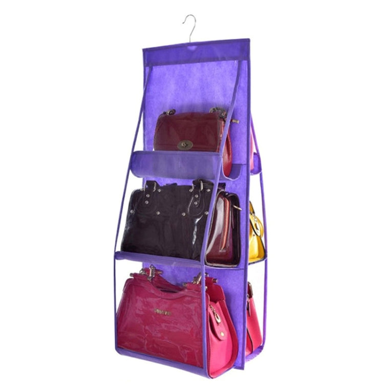 B05005 Sac de rangement suspendu double face à 6 poches en tissu non tissé, B05005 Violet, B05005 Noir, B05005 Gris, B05005 Rose Rouge, B05005 Vert, B05005 Bleu