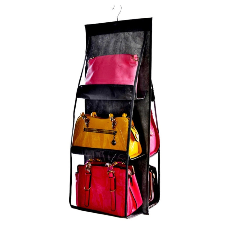 B05005 Sac de rangement suspendu double face à 6 poches en tissu non tissé, B05005 Violet, B05005 Noir, B05005 Gris, B05005 Rose Rouge, B05005 Vert, B05005 Bleu
